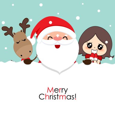 Noel arkaplanı. Noel Baba 'yla Noel kartı..