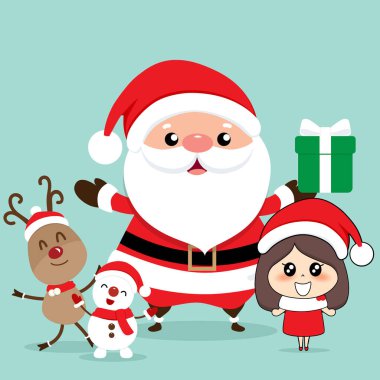 Noel arkaplanı. Noel Baba 'yla Noel kartı..