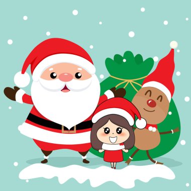 Noel arkaplanı. Noel Baba 'yla Noel kartı..