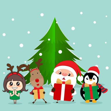 Noel arkaplanı. Noel Baba 'yla Noel kartı..