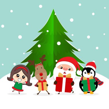 Noel arkaplanı. Noel Baba 'yla Noel kartı..