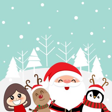 Noel arkaplanı. Noel Baba 'yla Noel kartı..