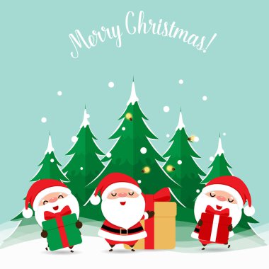 Noel Baba. Noel arkaplanı. Noel tebrik kartı. Vect