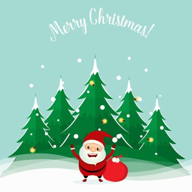 Noel Baba. Noel arkaplanı. Noel tebrik kartı. Vect