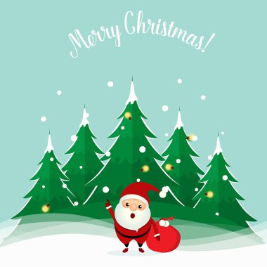 Noel Baba. Noel arkaplanı. Noel tebrik kartı. Vect