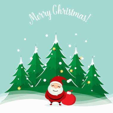 Noel Baba. Noel arkaplanı. Noel tebrik kartı. Vect