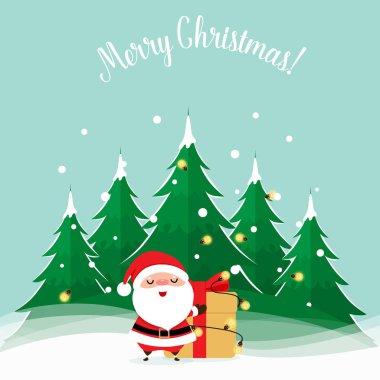 Noel Baba. Noel arkaplanı. Noel tebrik kartı. Vect