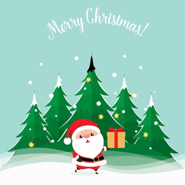 Noel Baba. Noel arkaplanı. Noel tebrik kartı. Vect