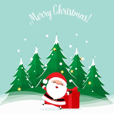 Noel Baba. Noel arkaplanı. Noel tebrik kartı. Vect