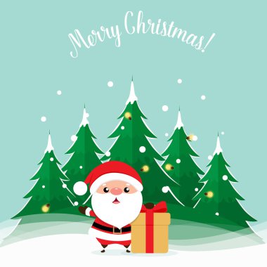 Noel Baba. Noel arkaplanı. Noel tebrik kartı. Vect