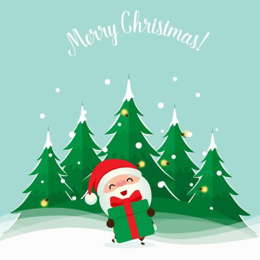 Noel Baba. Noel arkaplanı. Noel tebrik kartı. Vect