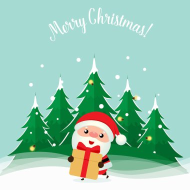 Noel Baba. Noel arkaplanı. Noel tebrik kartı. Vect