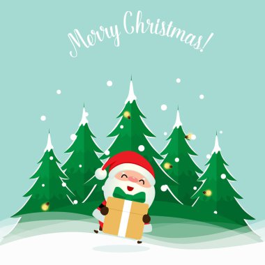 Noel Baba. Noel arkaplanı. Noel tebrik kartı. Vect