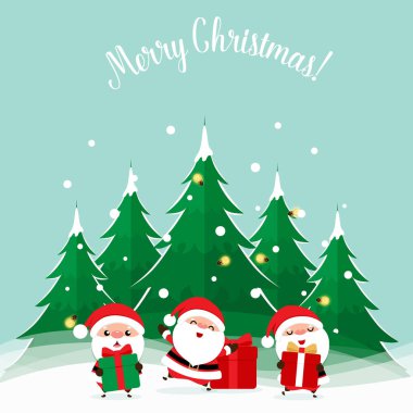 Noel Baba. Noel arkaplanı. Noel tebrik kartı. Vect