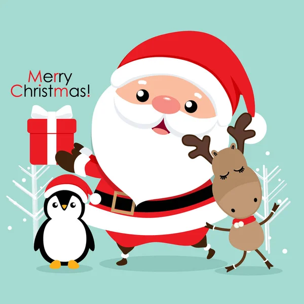 Christmas background. Christmas Greeting Card with Santa Claus. — Stock vektor