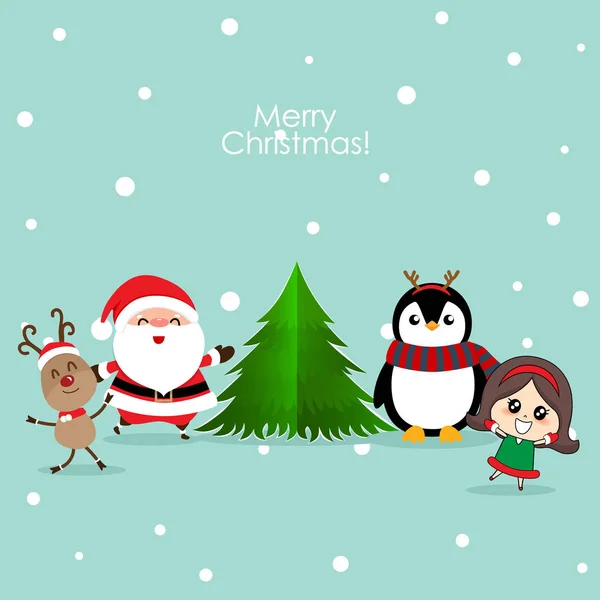 Christmas background. Christmas Greeting Card with Santa Claus. — Stock vektor