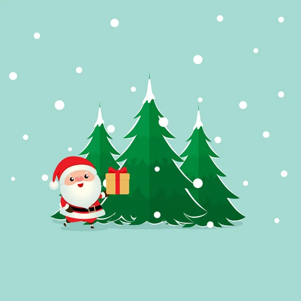 Santa Claus. Christmas background. Christmas Greeting Card. — Stock Vector