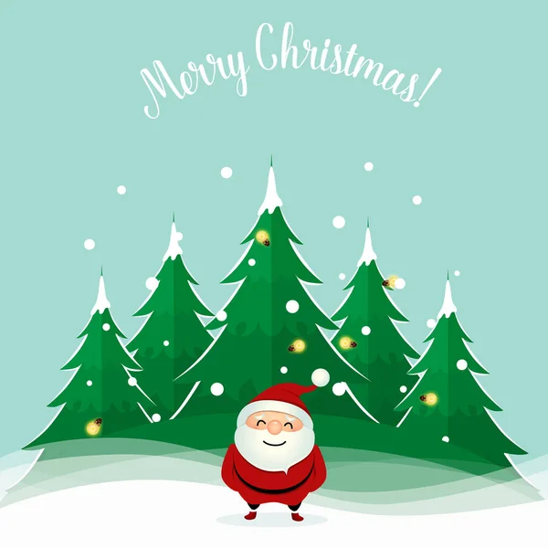 Santa Claus. Christmas background. Christmas Greeting Card. Vect — Stock Vector