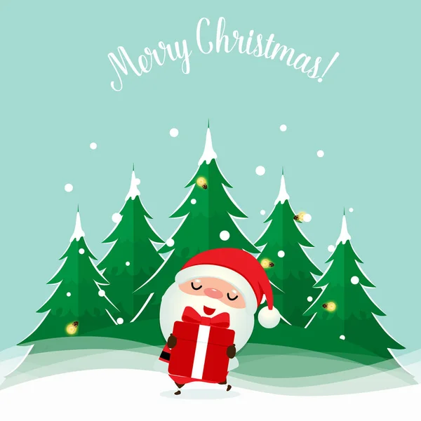 Bonito Santa Claus Desenho Animado Ilustração Com Árvore Natal vetor(es) de  stock de ©Nycoart 575305440