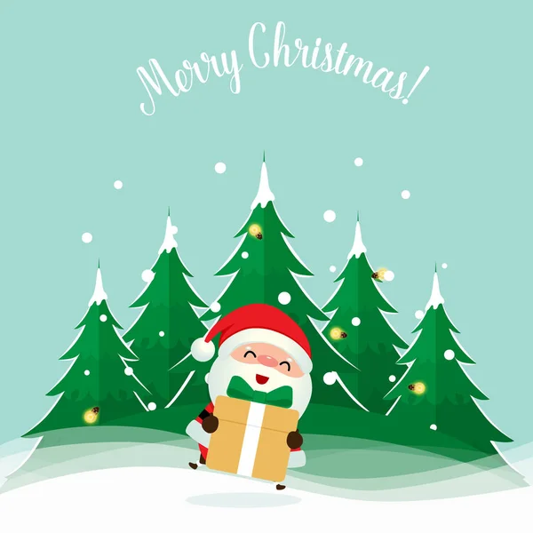 Santa Claus. Christmas background. Christmas Greeting Card. Vect — Stock Vector