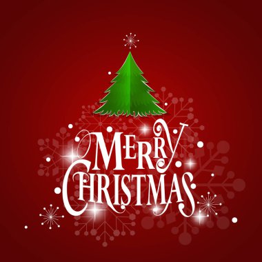 Noel tebrik kartı Merry Christmas yazı ile Christma