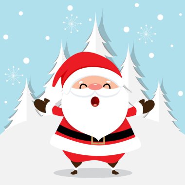 Noel ağacı ve vektör illüstrasyonlu Noel tebrik kartı