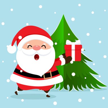 Noel Baba ve Noel Baba 'lı Noel tebrik kartı