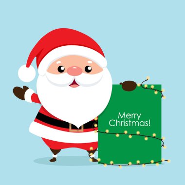 Noel Noel Baba ile Noel tebrik kartı. Vektör illus