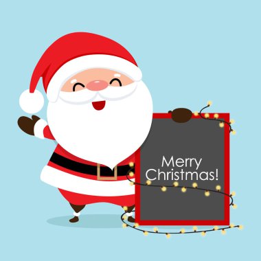 Noel Noel Baba ile Noel tebrik kartı. Vektör illus