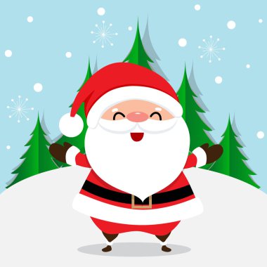 Noel Baba ve Noel Baba 'lı Noel tebrik kartı