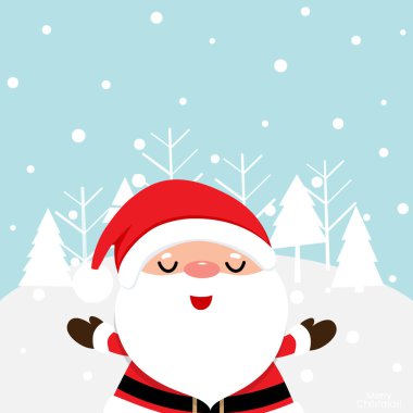 Noel Baba ve Noel Baba 'lı Noel tebrik kartı