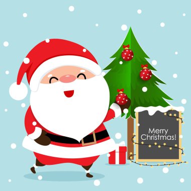 Noel Baba ve Noel Baba 'lı Noel tebrik kartı