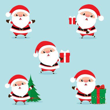 Noel Baba ve Noel Baba 'lı Noel tebrik kartı