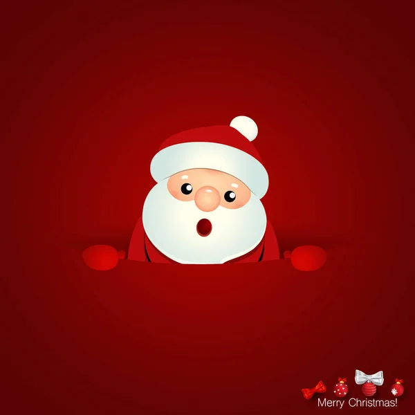 Christmas Greeting Card with Christmas Santa Claus. Vector illus — Stock Vector