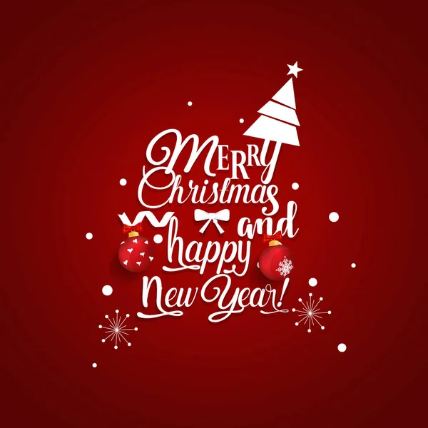Christmas Greeting Card. Merry Christmas lettering with Christma