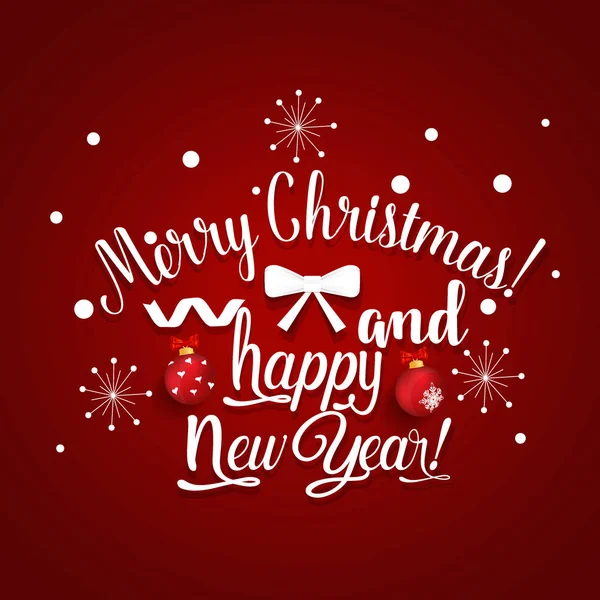 Noel tebrik kartı. Merry christmas yazı, vektör illus