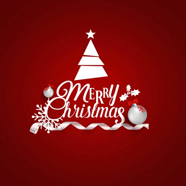 Tarjeta de felicitación de Navidad. Feliz Navidad letras con Christma — Vector de stock