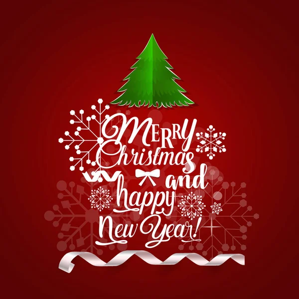 Christmas Greeting Card. Merry Christmas and Happy New Year lett