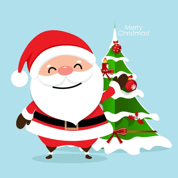 Tarjeta de felicitación de Navidad con Navidad Santa Claus y Navidad — Vector de stock