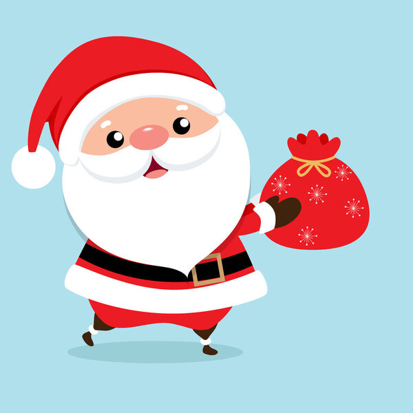 Christmas Greeting Card with Christmas Santa Claus, vector illus