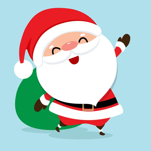 Weihnachtsgrußkarte mit Weihnachtsmann, Vektor illus — Stockvektor