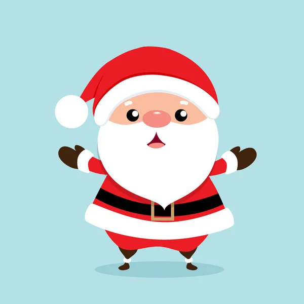 Cartão de Natal com Natal Papai Noel. Vetor illus —  Vetores de Stock