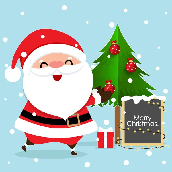 Χριστουγεννιάτικη ευχετήρια κάρτα με τον Άγιο Βασίλη και τα Χριστούγεννα — Διανυσματικό Αρχείο