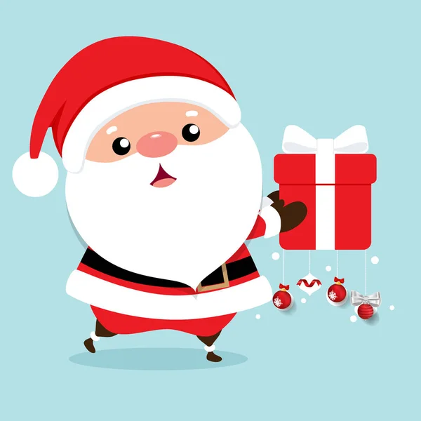 Tarjeta de felicitación de Navidad con Navidad Santa Claus, vector illus — Archivo Imágenes Vectoriales