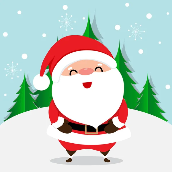 Tarjeta de felicitación de Navidad con Navidad Santa Claus y Navidad — Vector de stock