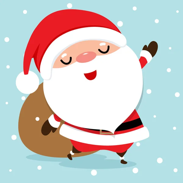 Tarjeta de felicitación de Navidad con Navidad Santa Claus, vector illus — Archivo Imágenes Vectoriales