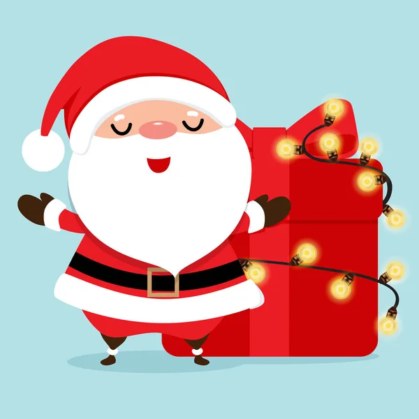 Cartão de Natal com Natal Papai Noel, illus vetor — Vetor de Stock