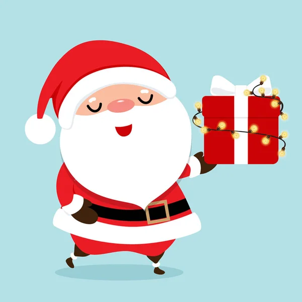 Tarjeta de felicitación de Navidad con Navidad Santa Claus, vector illus — Vector de stock