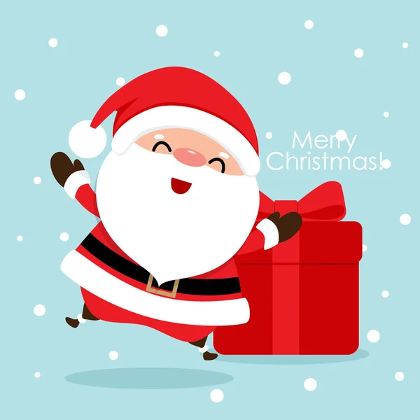 Χριστουγεννιάτικη ευχετήρια κάρτα με τα Χριστούγεννα Άγιος Βασίλης, διάνυσμα illus — Διανυσματικό Αρχείο