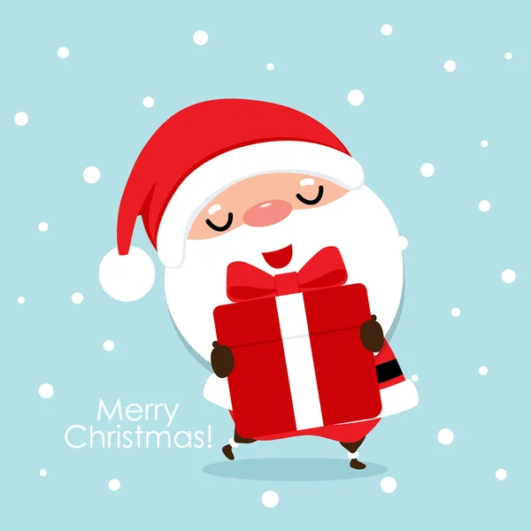 Noel Baba 'lı Noel tebrik kartı, vektör illus — Stok Vektör